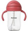 Mininor Becher m. Strohhalme - Tritan - 330 ml - Rhabarber