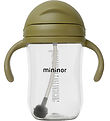 Mininor Becher m. Strohhalme - Tritan - 330 ml - Moosgrün