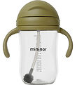 Mininor Becher m. Strohhalme - Tritan - 330 ml - Moosgrn