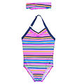 Color Kids Swimsuit w. Headband - Azure Blue