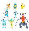 Pokmon Figuren - 8er-Pack - Kampffigur - Pikachu/Lucari