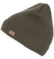 Melton Mtze - Basic Gerippt Beanie - Efeu Green