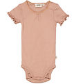 Wheat Romper s/s - Rib - Rose Dawn