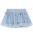 Stella McCartney Kids Tulle Skirt - Light Blue/Silver w. Hearts
