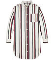 Tommy Hilfiger Blusenkleid - Global Stripe - Ivory/Rot White