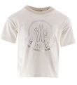 Moncler T-shirt - Off White/Silver w. Logo
