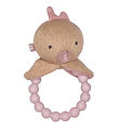 Smallstuff Rattle Teether - Bird - Rose/Curry