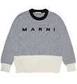 Marni Blouse - Wool - Grey Melange/White w. Black