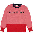 Marni Blouse - Wool - Coral/Red w. Navy