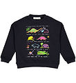 Green Cotton x WWF Sweatshirt - Black w. Dinosaurs
