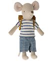 Maileg Mouse - Big brother - Bicycle mouse w. Bag - Blue