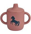 Liewood Cup w. Spout Lid - Neil - Horses/Dark Rosetta