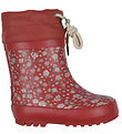 Wheat Rubber Boots w. Lining - Print - Red Flower