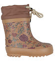 Wheat Rubber Boots w. Lining - Print - Rose Down Flowers