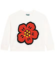 Kenzo Sweatshirt - Ivory/Rot m. Blume