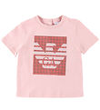 Emporio Armani T-Shirt - Rosa/Rot m. Pailletten