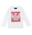 Emporio Armani Blouse - White/Red w. Sequins