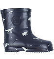 Petit by Sofie Schnoor Rubber Boots w. Lining - Blue w. Dinosaur