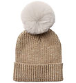 Petit by Sofie Schnoor Beanie - Rib - Knitted - Camel w. Glitter