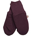 Racing Kids Mittens - Wool/Polyester - Red Grape
