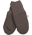 Racing Kids Mittens - Wool/Polyester - Chocolate Melange