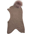 Racing Kids Balaclava - Wool/Cotton - 2-layer - Rose Brown w. Wh