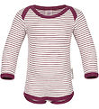 Engel Romper l/s - Wol/Zijde - Natural/Orchid