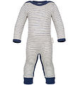 Engel Strampler - Wolle/Seide - Natural/Navy Blue