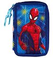 Spider-Man Pencil Case w. Contents - Twozip - Blue