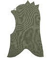 Racing Kids Balaclava - Wool/Cotton - 2-layer - Dark Seagrass w.