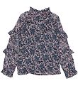 Creamie Blouse - BIG Flower - Indigo Blue