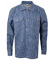Hound Hemd - Striped Überhemd - Off White/Light Blue