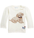 Polo Ralph Lauren Bluse - Strick - Cream m. Hund