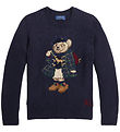 Polo Ralph Lauren Blouse - Knitted - Navy w. Soft Toy