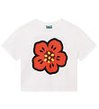 Kenzo T-Shirt - Ivory/Rouge av. Fleur