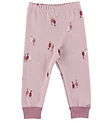 Joha Leggings - Wolle/Baumwolle - Light Bordeaux m. Gänse