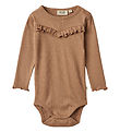 Wheat Bodysuit l/s - Rib - Elise - Berry Dust