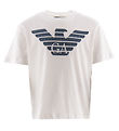 Emporio Armani T-Shirt - Wit m. Navy