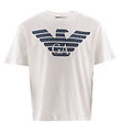 Emporio Armani T-Shirt - Weiß m. Navy