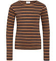Grunt Blússa - Rib - Dopin - Kaffi Stripe