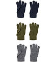 Name It Hanskar - Noos - NknMagic - 3 Pakki - Olive Nótt/Grey Ég