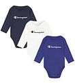Champion Romper l/s - 3-pack - Blauw/Wit/Zwart