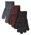 Mikk-Line Handschuhe - Wolle/Polyamid - 3er-Pack - Dark Mint/Bla
