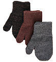 Mikk-Line Fäustlinge - Wolle/Polyamid - 3er-Pack - Dark Mint/Sch