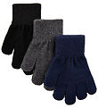 Mikk-Line Gloves - Wool/Polyamide - 3-Pack - Blue Nights/Anthrac