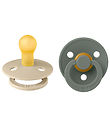 BIBS Colour Pacifiers - 2-Pack - Size 1 - Round - Vanilla/Pine