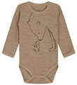 Hust and Claire Bodysuit l/s - Wool/Bamboo - Baloo - Biscuit Mel