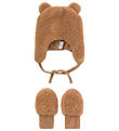 Name It Sett - Húfa/Lúffur - Teddy - NbnMatuta - Chipmunk