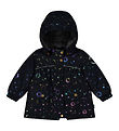 Mikk-Line Winterjas - Gerecycled - Dark Navy m. Print