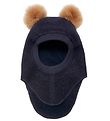 Huttelihut Balaclava - Wool/Cotton - 2-layer - BIG Bear - Dark N